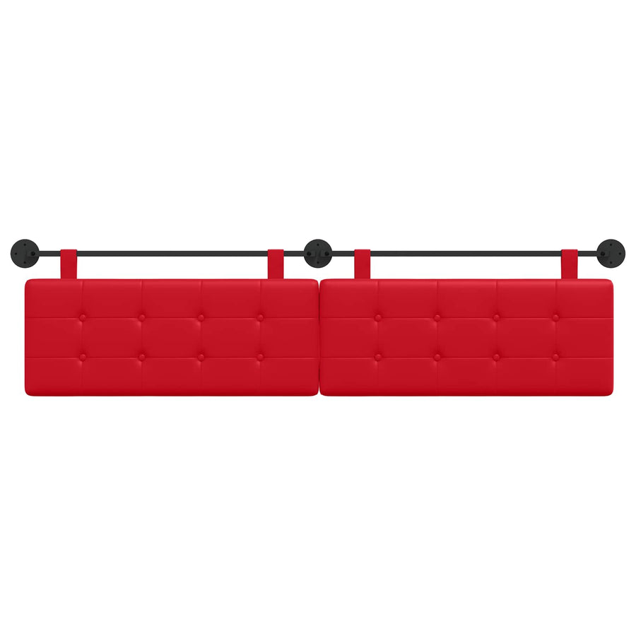 Hangend Hoofdeinde Wandgemonteerd Rood 210 x 55 x 5 cm Nep Leer