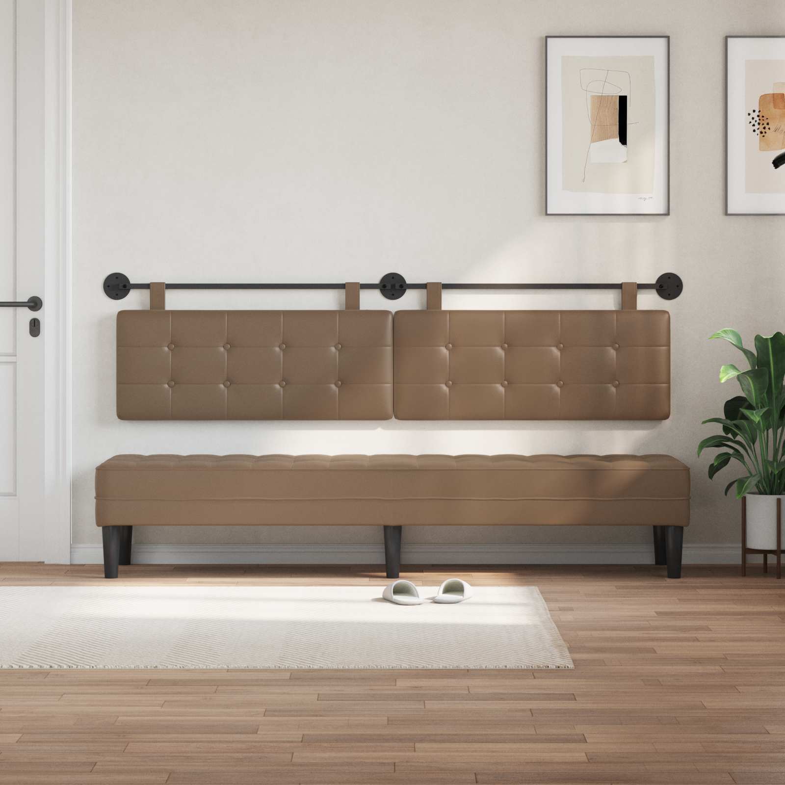 Hangend Hoofdeinde Cappuccino 210 x 55 x 5 cm Nep Leer