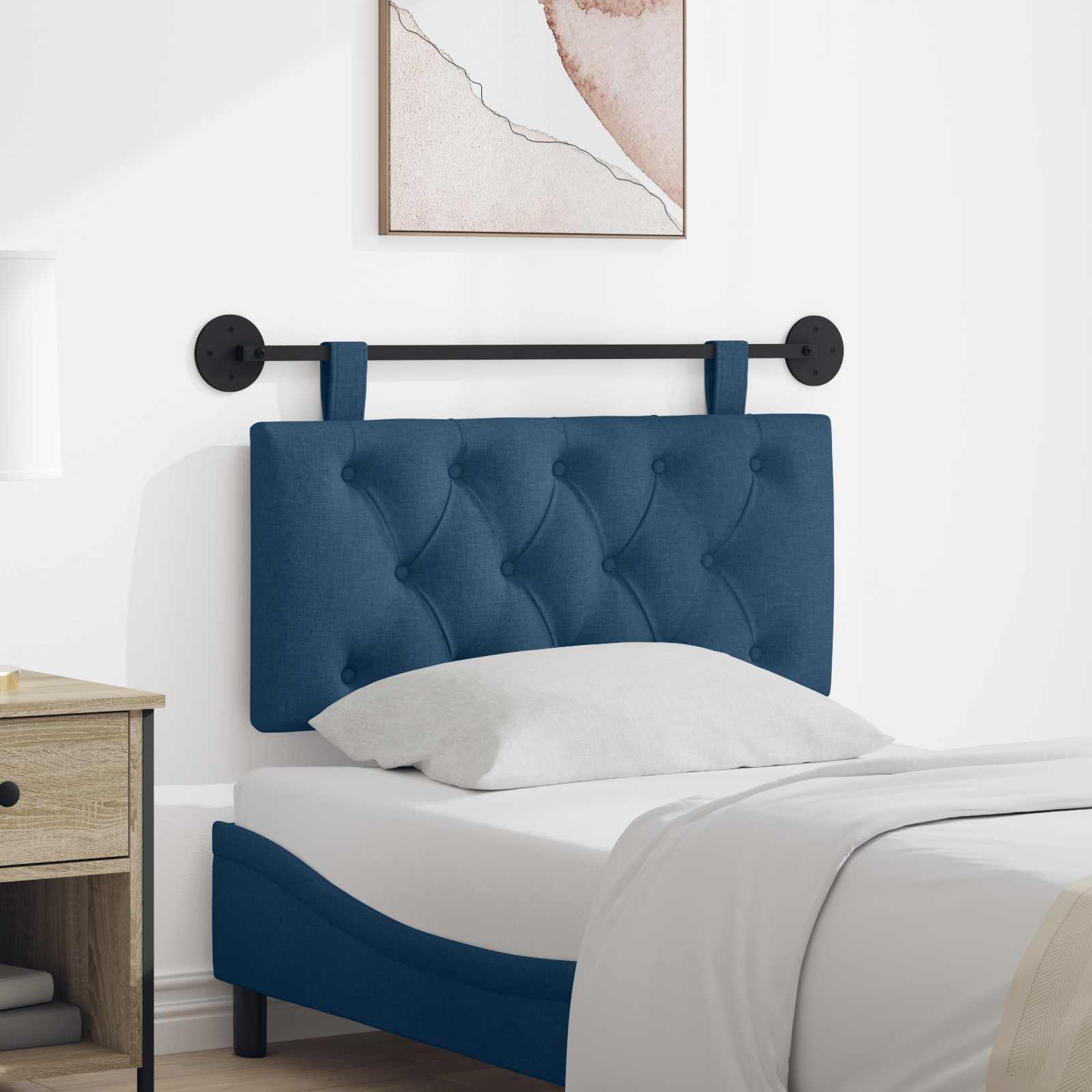 Hangend hoofdbord Blauw Stof