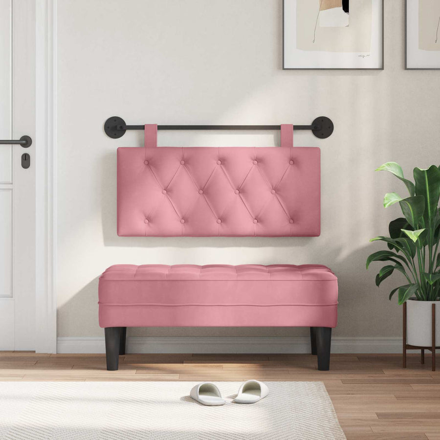 Hangend Hoofdeinde Wandgemonteerd Roze 90 x 55 x 7 cm Fluweel