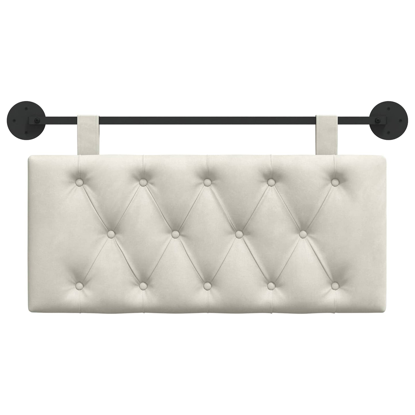 Hangend Hoofdeinde Wandgemonteerd Crème 90 x 55 x 7 cm Fluweel