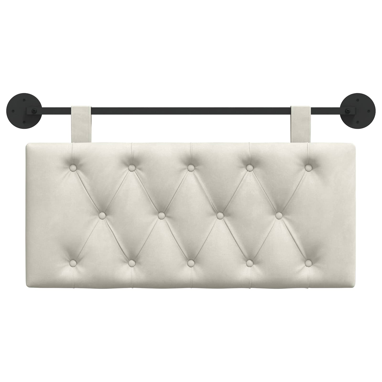Hangend Hoofdeinde Wandgemonteerd Crème 90 x 55 x 7 cm Fluweel