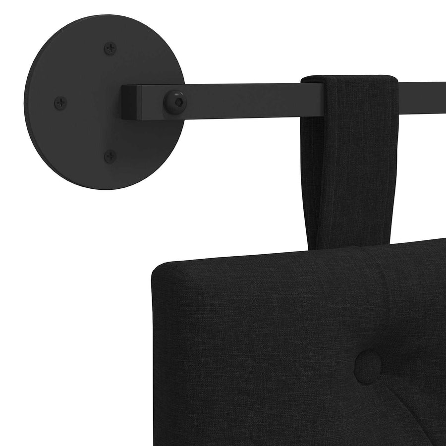 Hangend Hoofdeinde Wandgemonteerd Zwart 100 x 55 x 7 cm Stof
