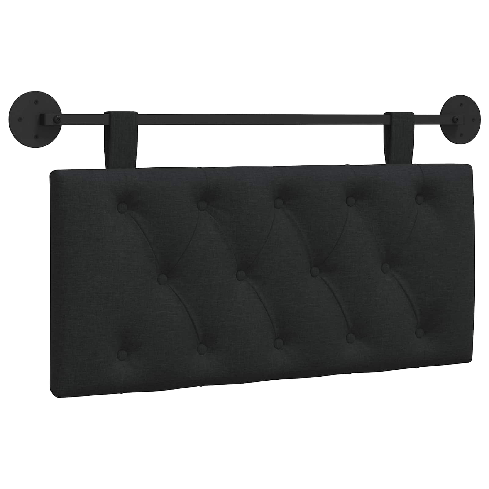 Hangend Hoofdeinde Wandgemonteerd Zwart 100 x 55 x 7 cm Stof