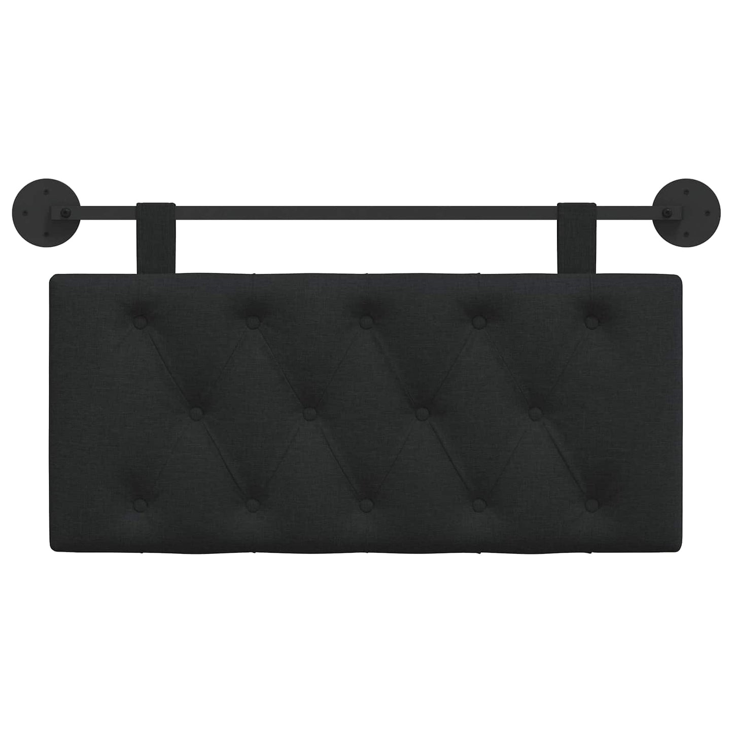 Hangend Hoofdeinde Wandgemonteerd Zwart 100 x 55 x 7 cm Stof