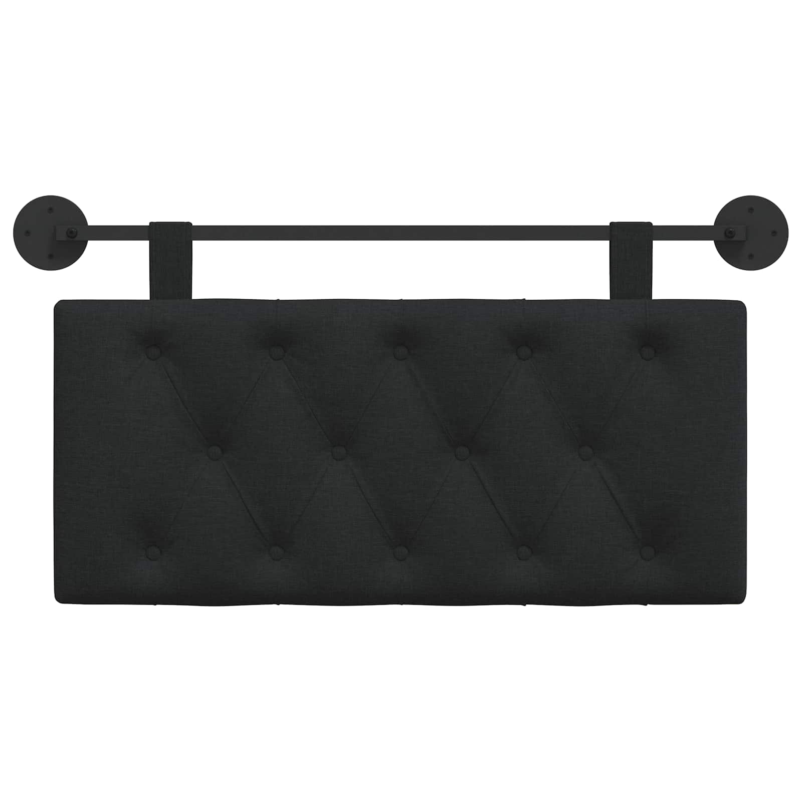 Hangend Hoofdeinde Wandgemonteerd Zwart 100 x 55 x 7 cm Stof
