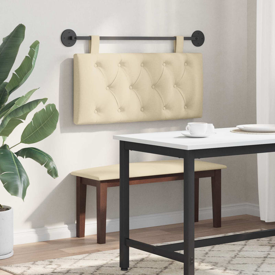 Hangend Hoofdeinde Wandgemonteerd Crème 100 x 55 x 7 cm Stof