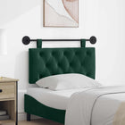 Wall-mounted Headboard Dark Green 100 x 55 x 7 cm Velvet