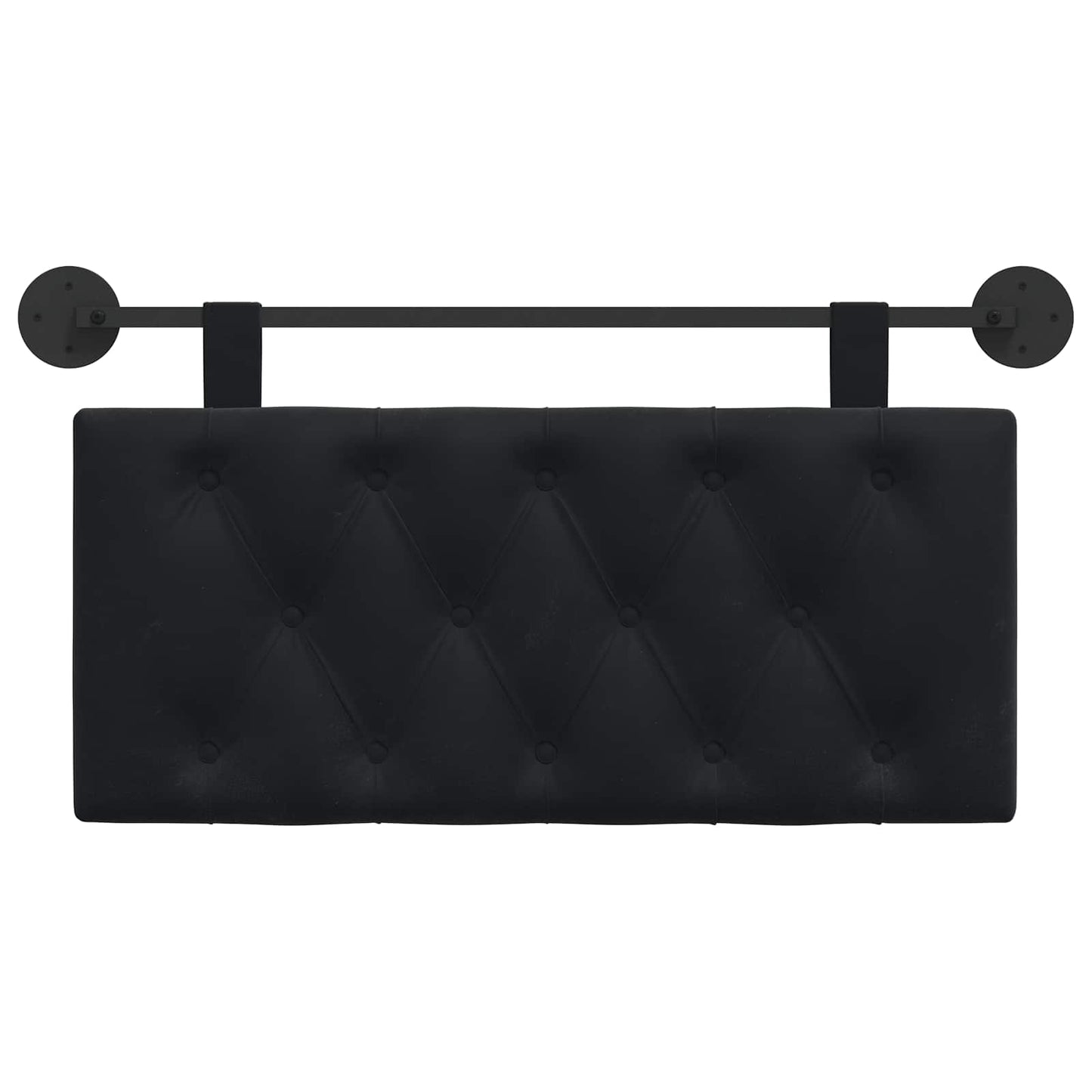 Hangend Hoofdeinde Wandgemonteerd Zwart 100 x 55 x 7 cm Fluweel