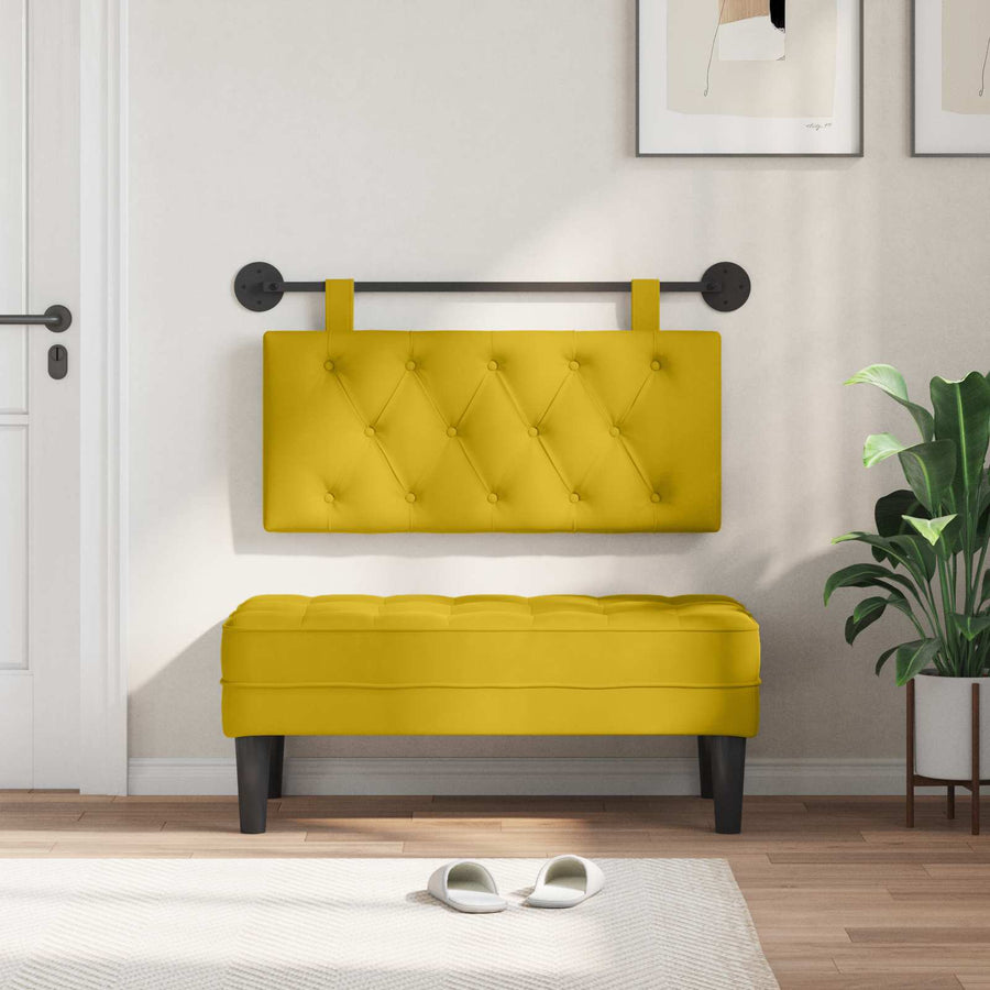 Hangend Hoofdeinde Wandgemonteerd Geel 100 x 55 x 7 cm Fluweel