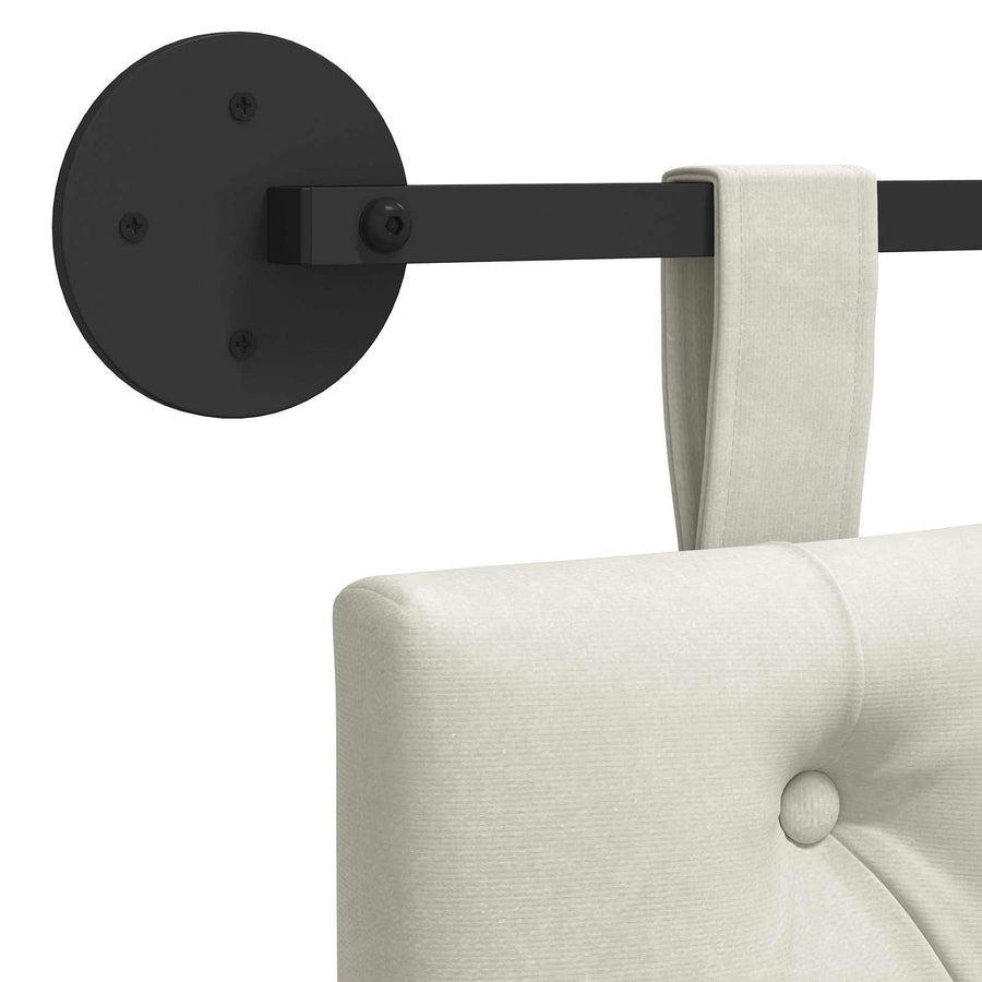 Hangend Hoofdeinde Wandgemonteerd Crème 100 x 55 x 7 cm Fluweel