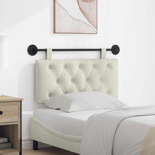 Hangend Hoofdeinde Wandgemonteerd Crème 100 x 55 x 7 cm Fluweel