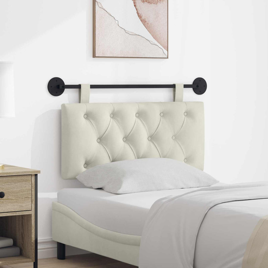 Hangend Hoofdeinde Wandgemonteerd Crème 100 x 55 x 7 cm Fluweel