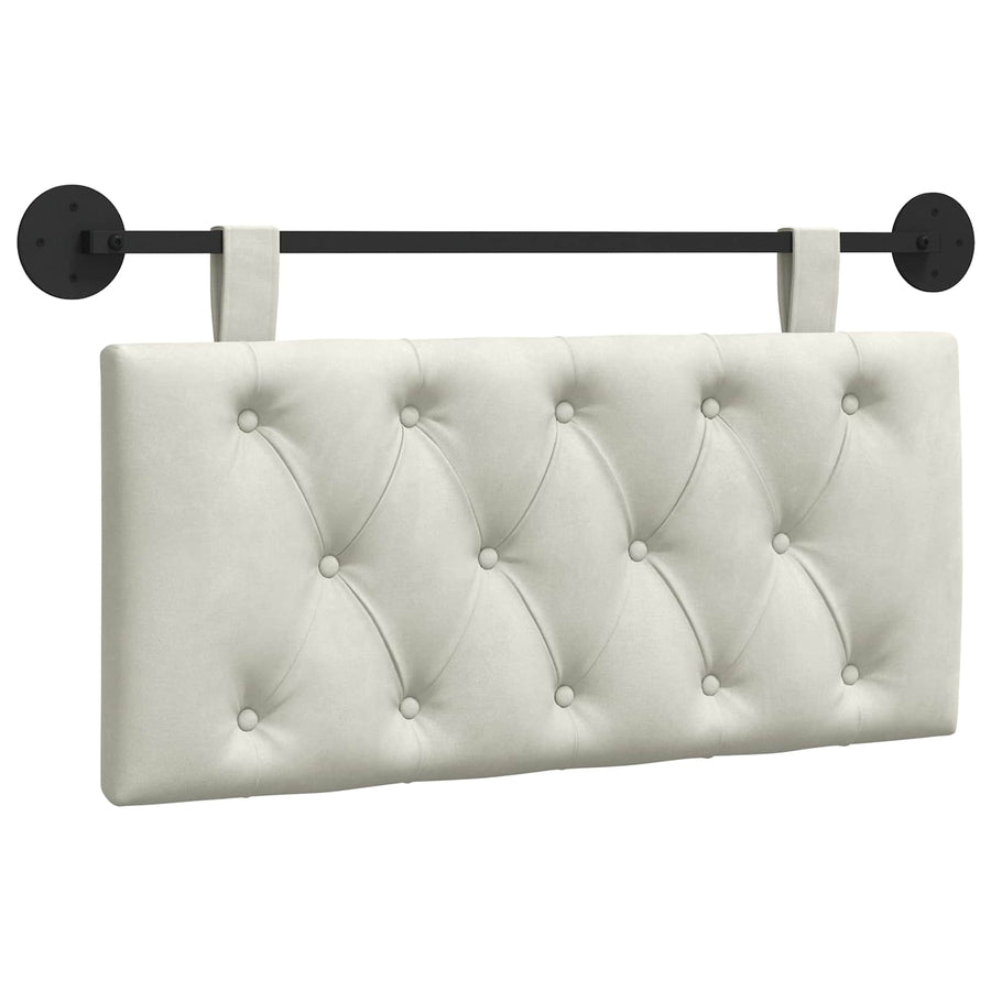 Hangend Hoofdeinde Wandgemonteerd Crème 100 x 55 x 7 cm Fluweel