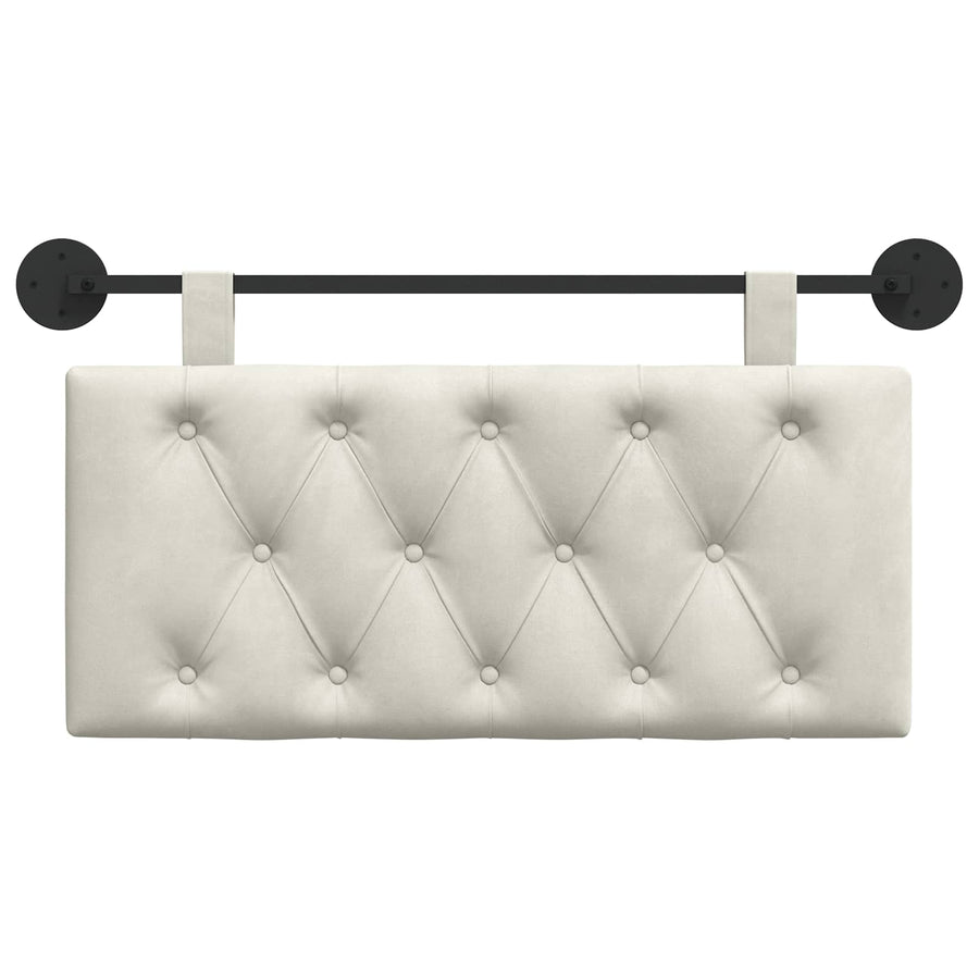 Hangend Hoofdeinde Wandgemonteerd Crème 100 x 55 x 7 cm Fluweel