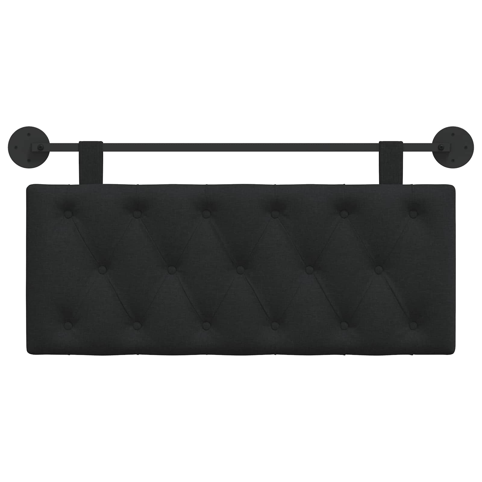 Hangend Hoofdeinde Wandgemonteerd Zwart 110 x 55 x 7 cm Stof