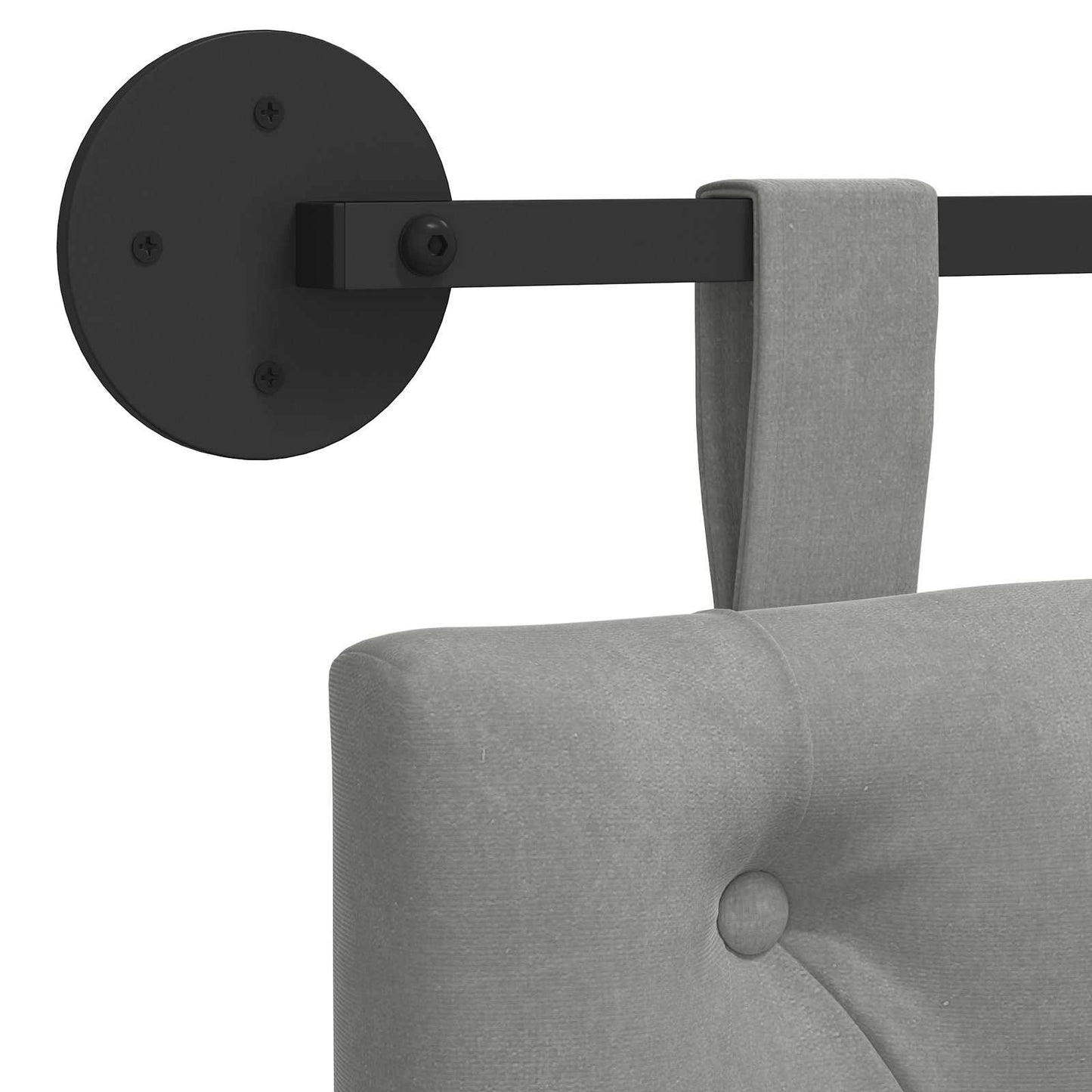 Hangend Hoofdeinde Lichtgrijs 110 x 55 x 7 cm Fluweel