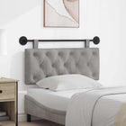Wall-Mounted Headboard Light Grey 110 x 55 x 7 cm Velvet