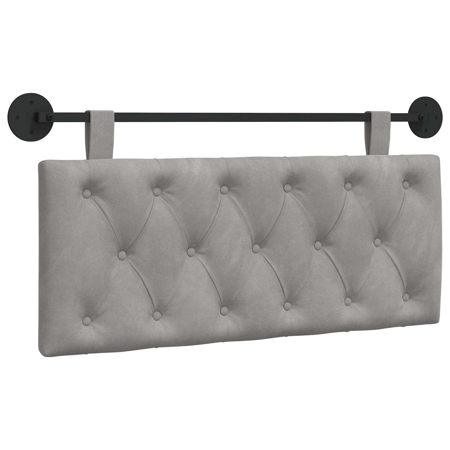 Hangend Hoofdeinde Lichtgrijs 110 x 55 x 7 cm Fluweel