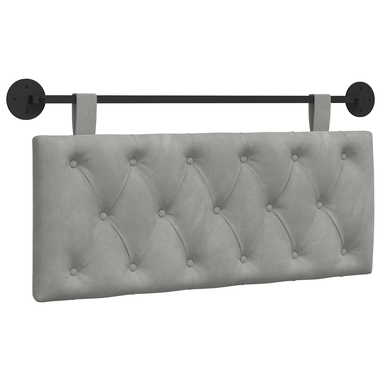 Hangend Hoofdeinde Lichtgrijs 110 x 55 x 7 cm Fluweel
