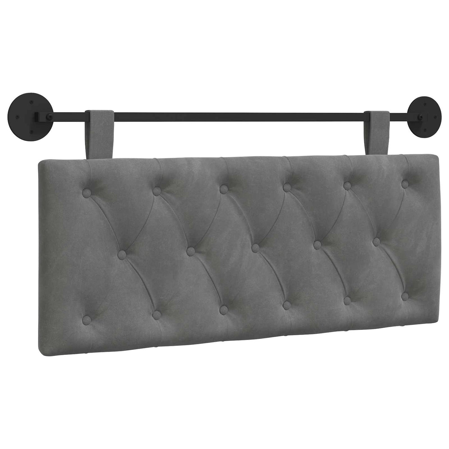 Hangend Hoofdeinde Donkergrijs 110 x 55 x 7 cm Fluweel