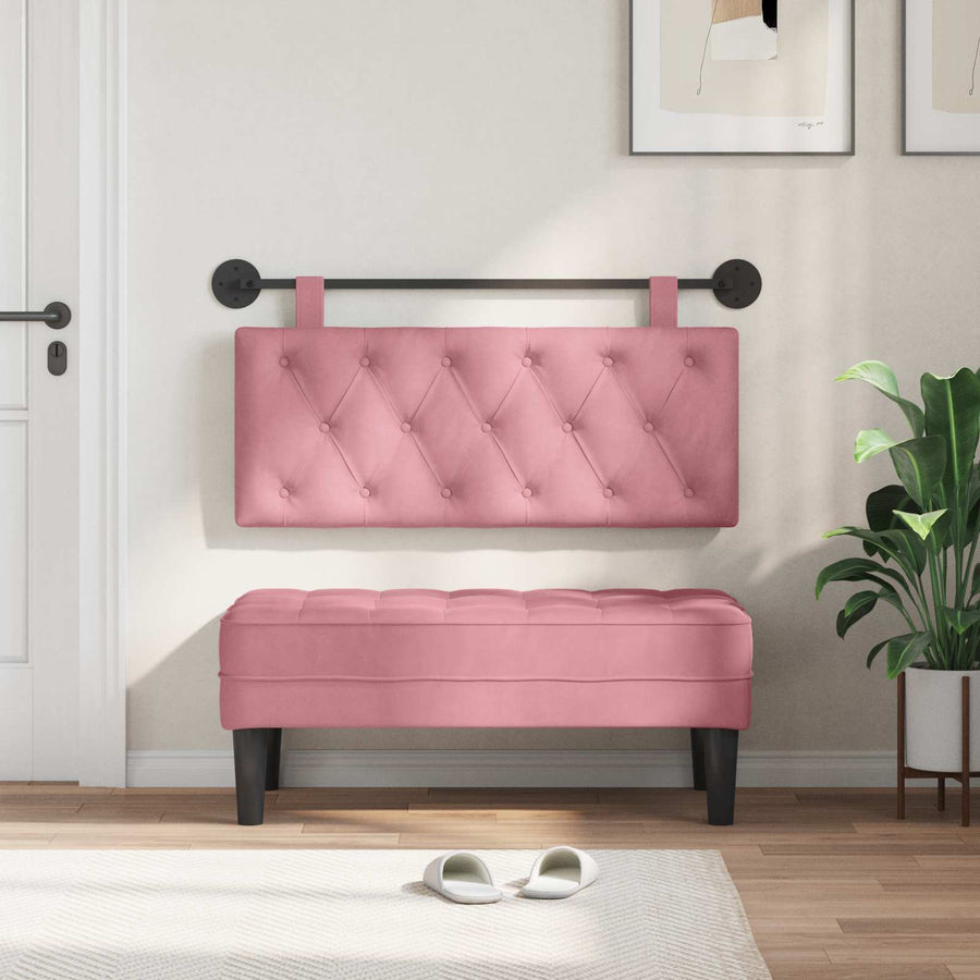 Hangend Hoofdeinde Wandgemonteerd Roze 110 x 55 x 7 cm Fluweel