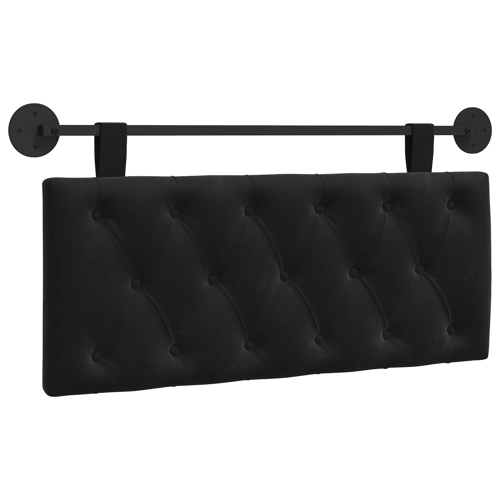 Hangend Hoofdeinde Wandgemonteerd Zwart 110 x 55 x 7 cm Fluweel