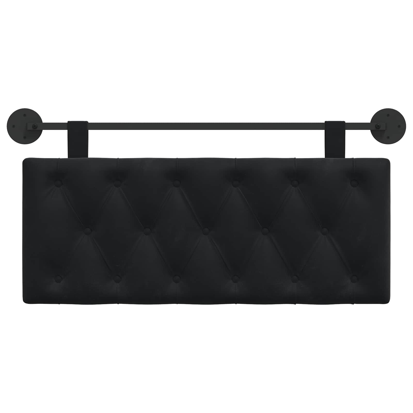Hangend Hoofdeinde Wandgemonteerd Zwart 110 x 55 x 7 cm Fluweel