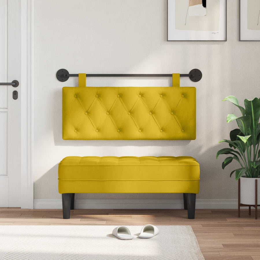 Hangend Hoofdeinde Wandgemonteerd Geel 110 x 55 x 7 cm Fluweel
