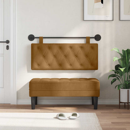 Hangend Hoofdeinde Wandgemonteerd Bruin 110 x 55 x 7 cm Fluweel