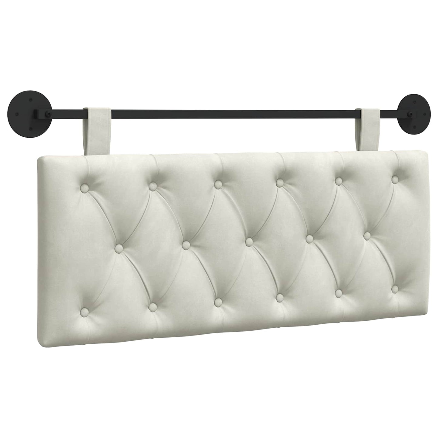 Hangend Hoofdeinde Wandgemonteerd Crème 110 x 55 x 7 cm Fluweel