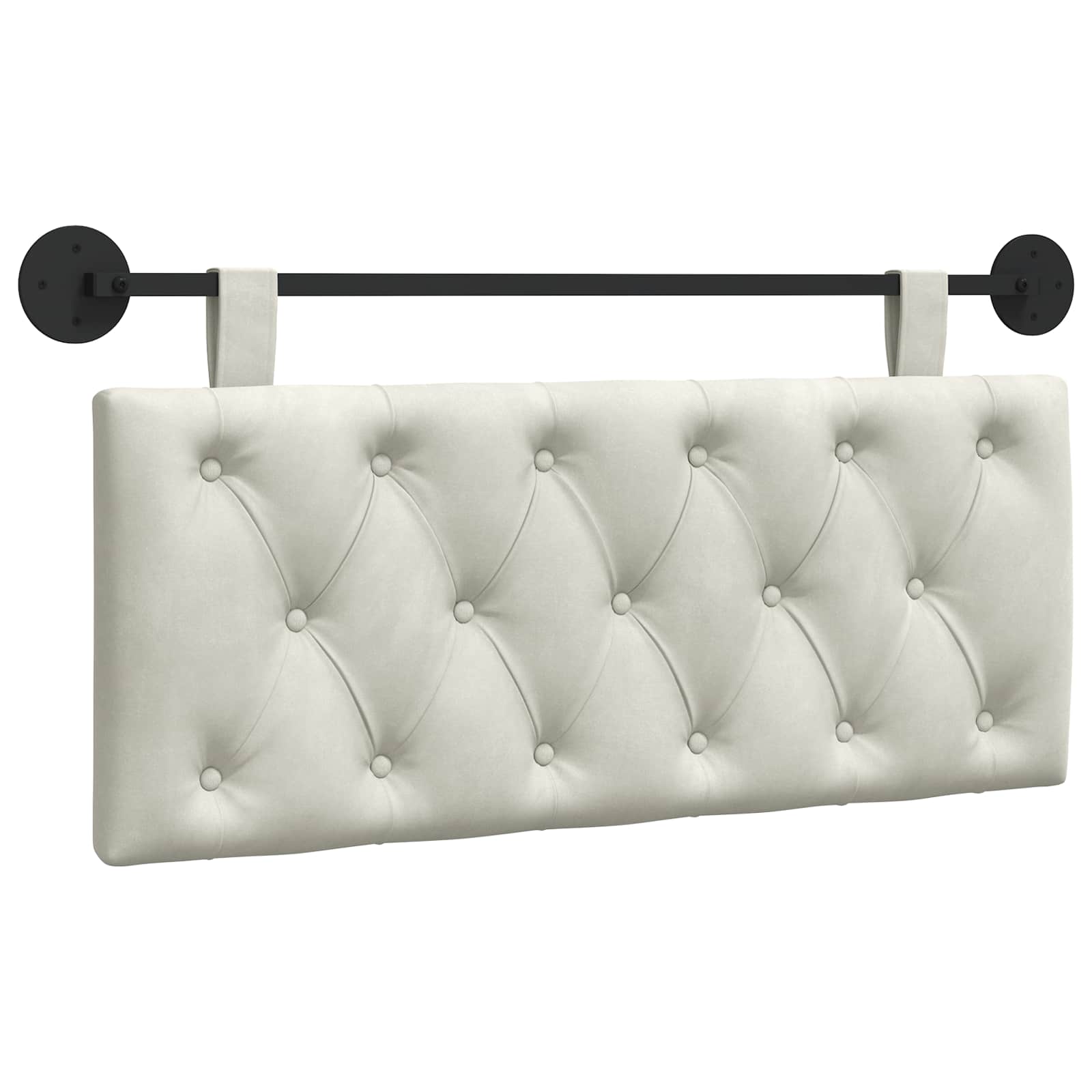 Hangend Hoofdeinde Wandgemonteerd Crème 110 x 55 x 7 cm Fluweel
