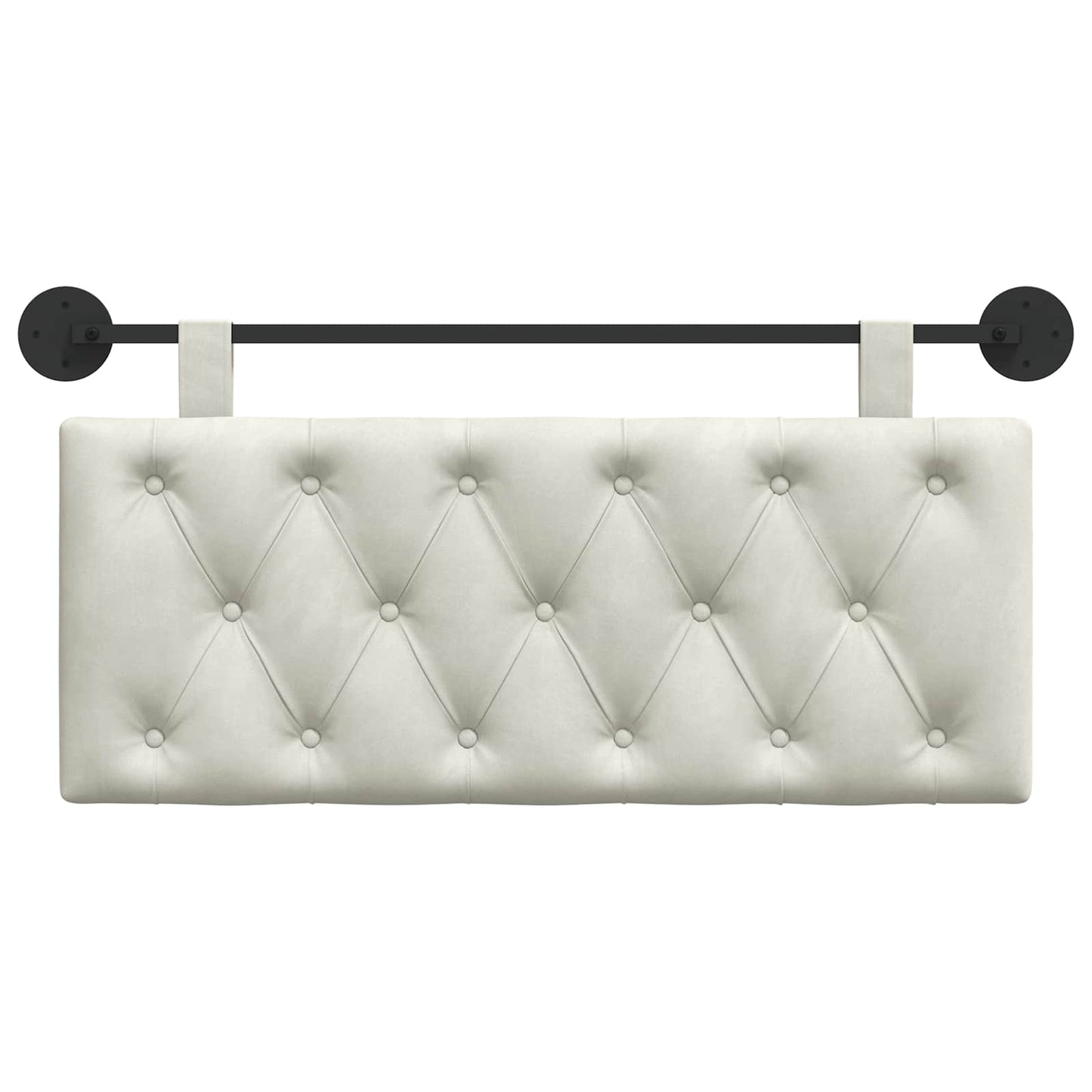 Hangend Hoofdeinde Wandgemonteerd Crème 110 x 55 x 7 cm Fluweel