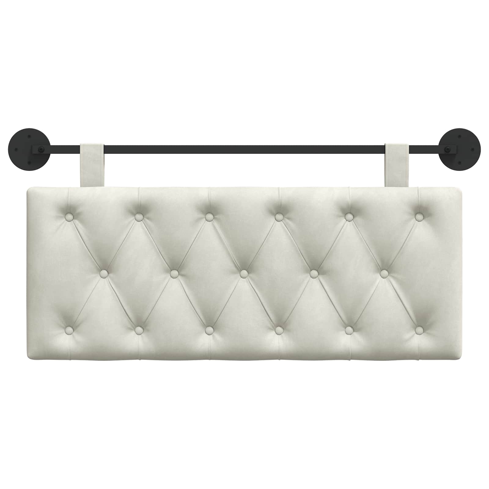 Hangend Hoofdeinde Wandgemonteerd Crème 110 x 55 x 7 cm Fluweel