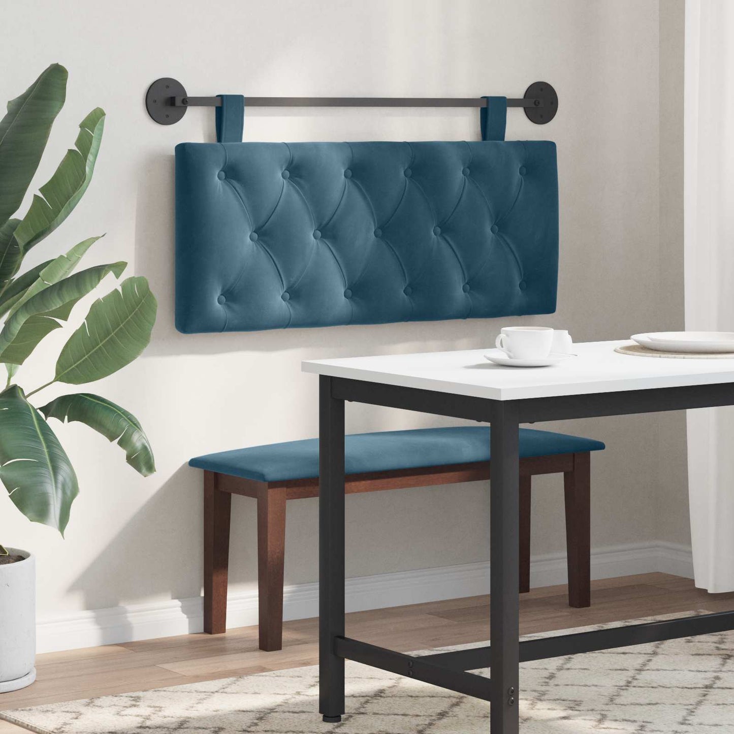 Hangend Hoofdeinde Wandgemonteerd Blauw 110 x 55 x 7 cm Fluweel