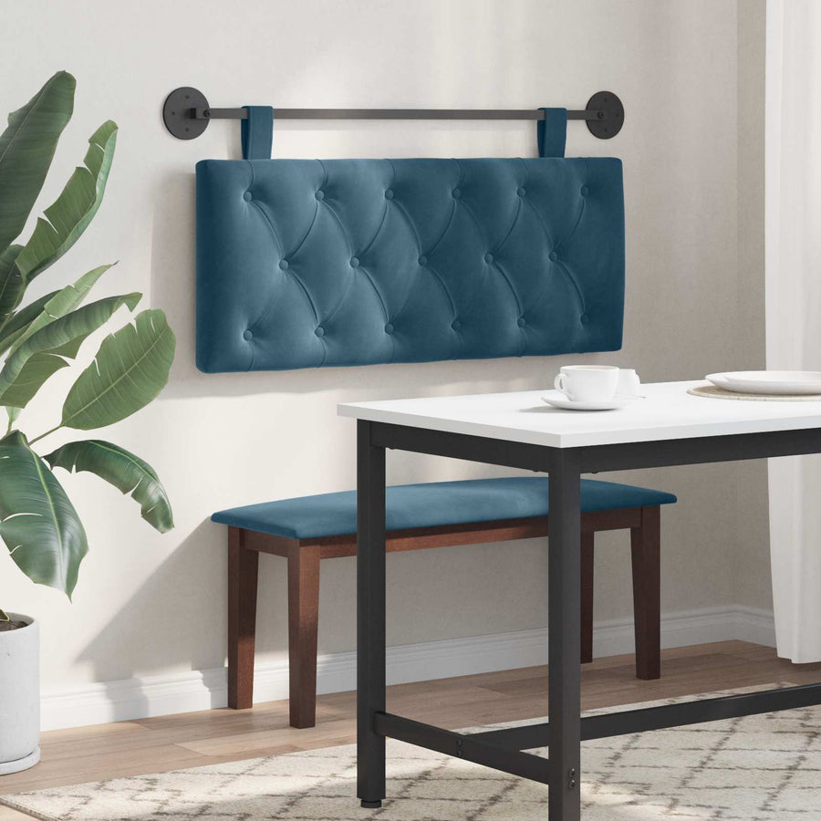 Hangend Hoofdeinde Wandgemonteerd Blauw 110 x 55 x 7 cm Fluweel