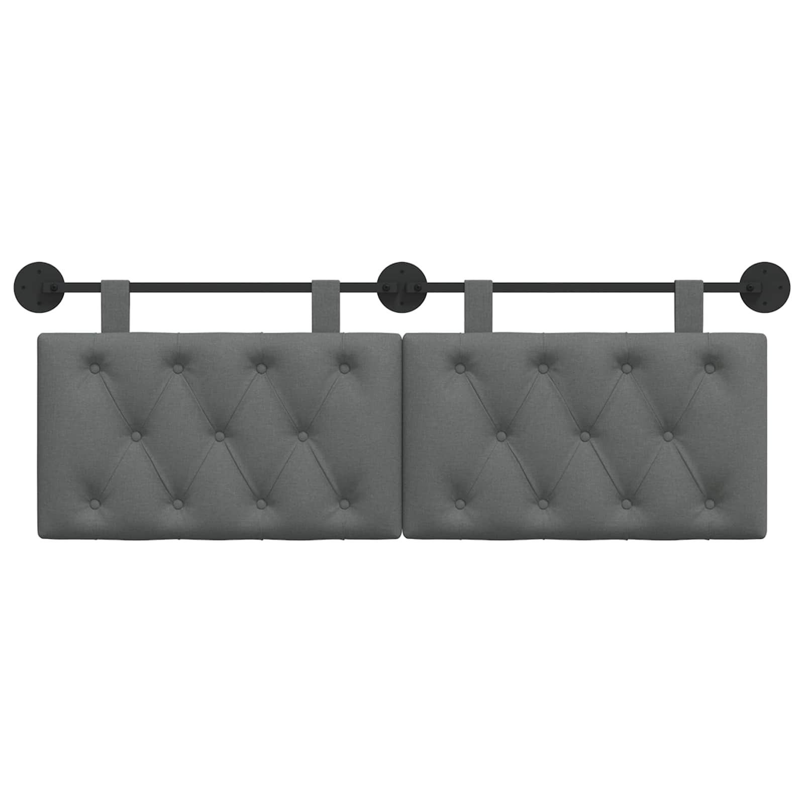 Hangend Hoofdeinde Donkergrijs 130 x 55 x 7 cm Stof
