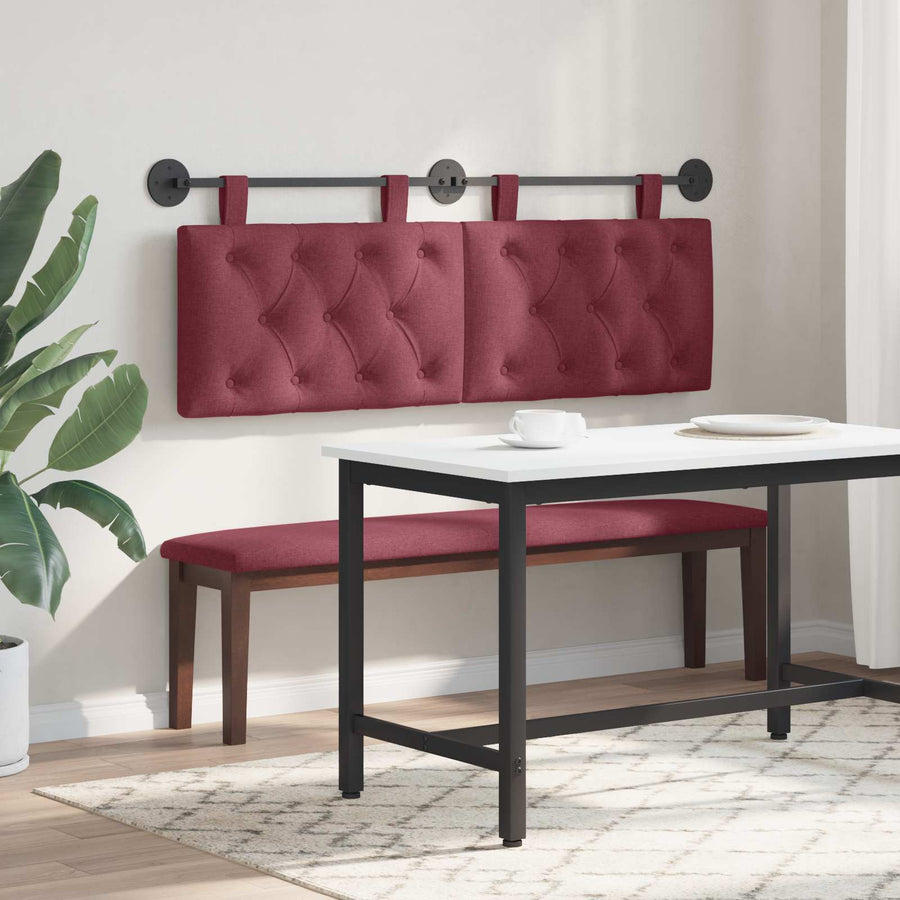 Hangend Hoofdeinde Wandgemonteerd Wijnrood 130 x 55 x 7 cm Stof