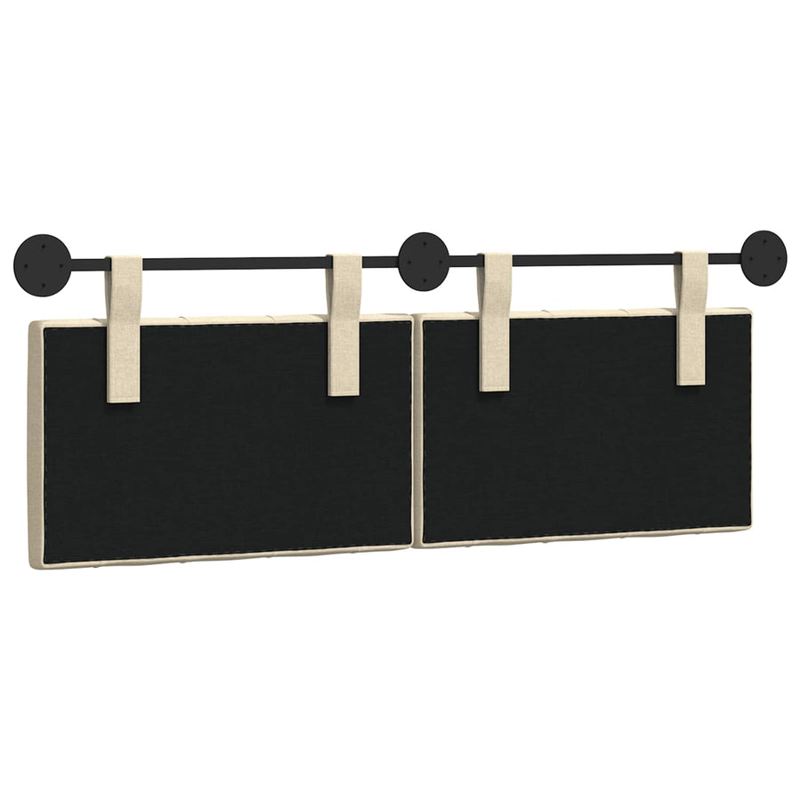 Hangend Hoofdeinde Wandgemonteerd Crème 130 x 55 x 7 cm Stof