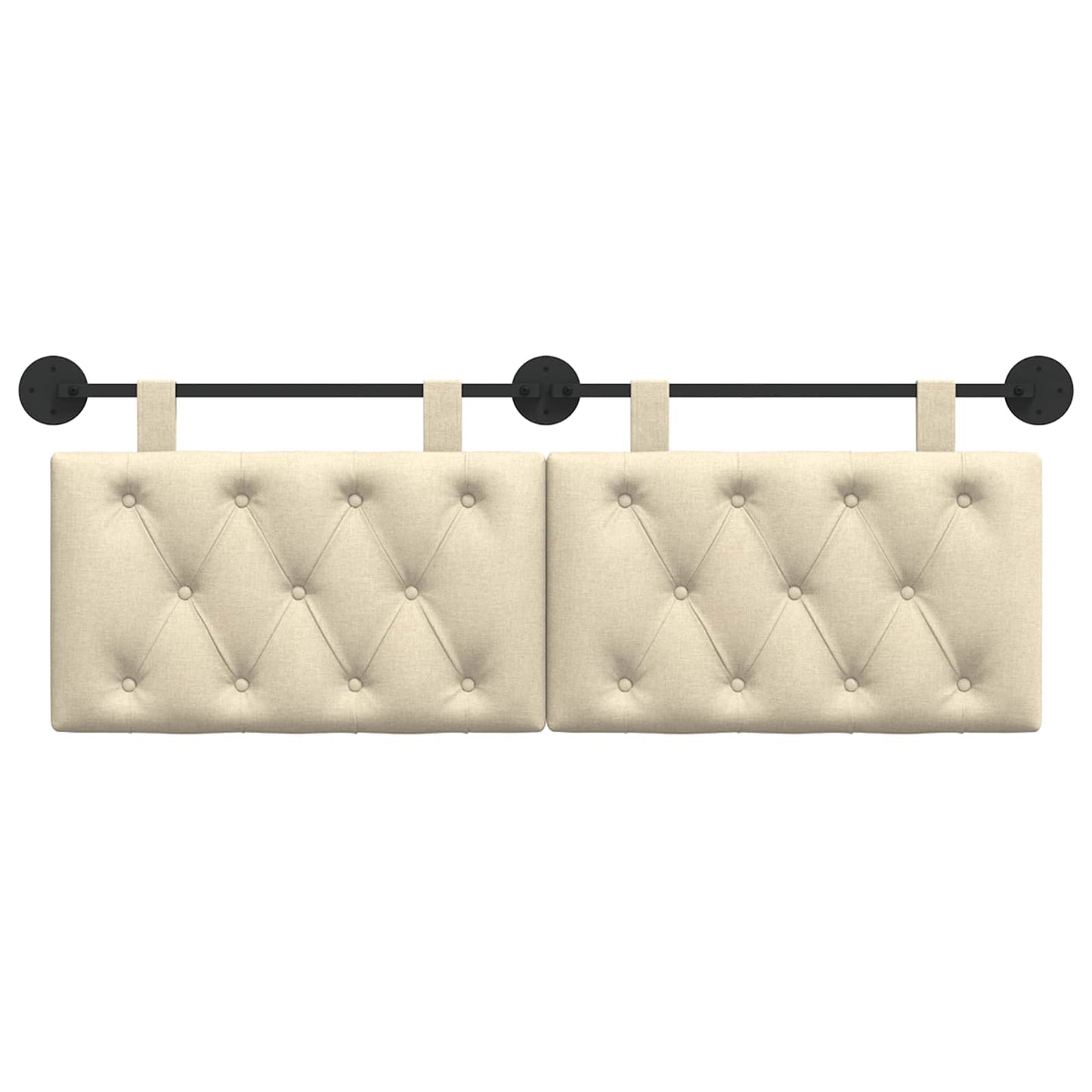 Hangend Hoofdeinde Wandgemonteerd Crème 130 x 55 x 7 cm Stof