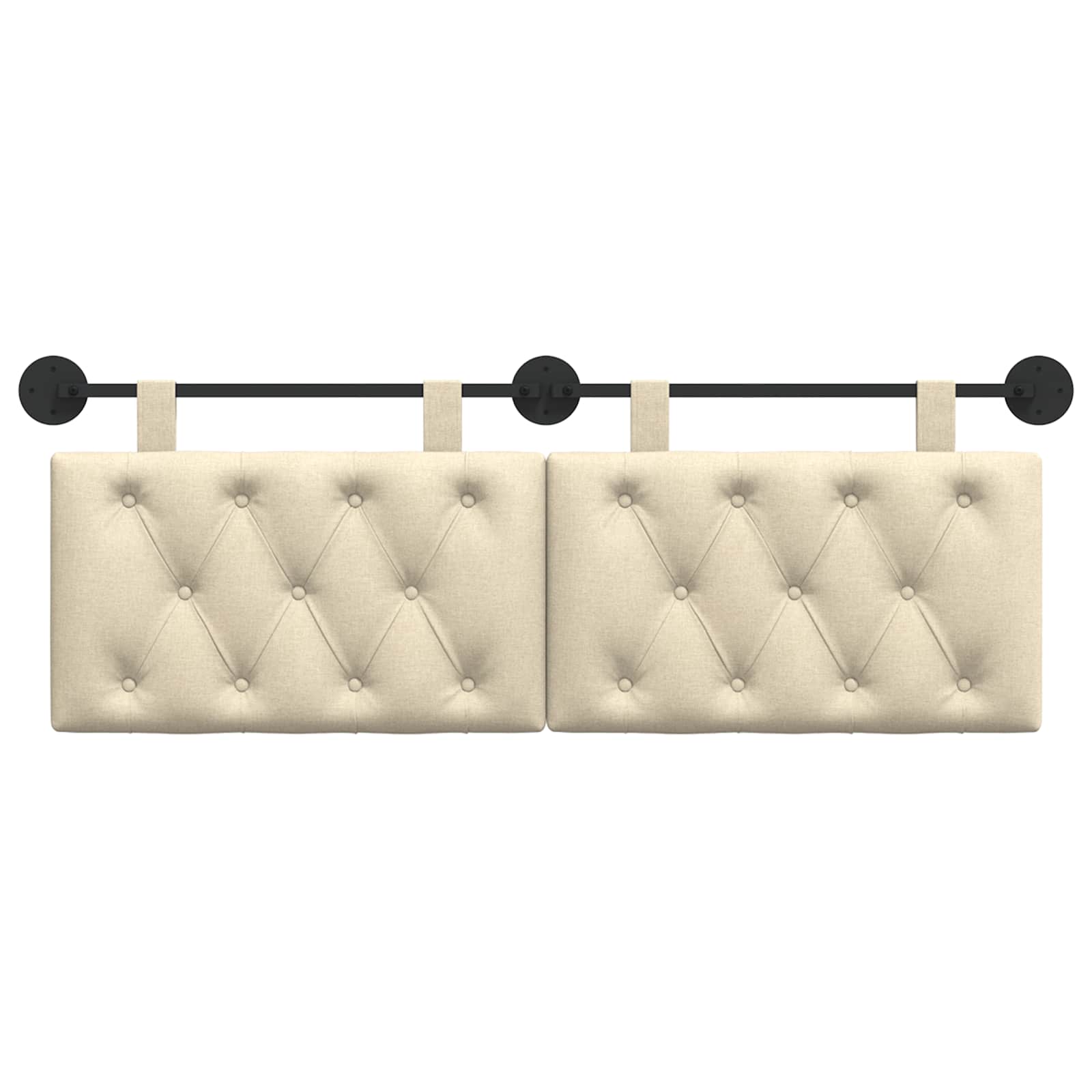 Hangend Hoofdeinde Wandgemonteerd Crème 130 x 55 x 7 cm Stof