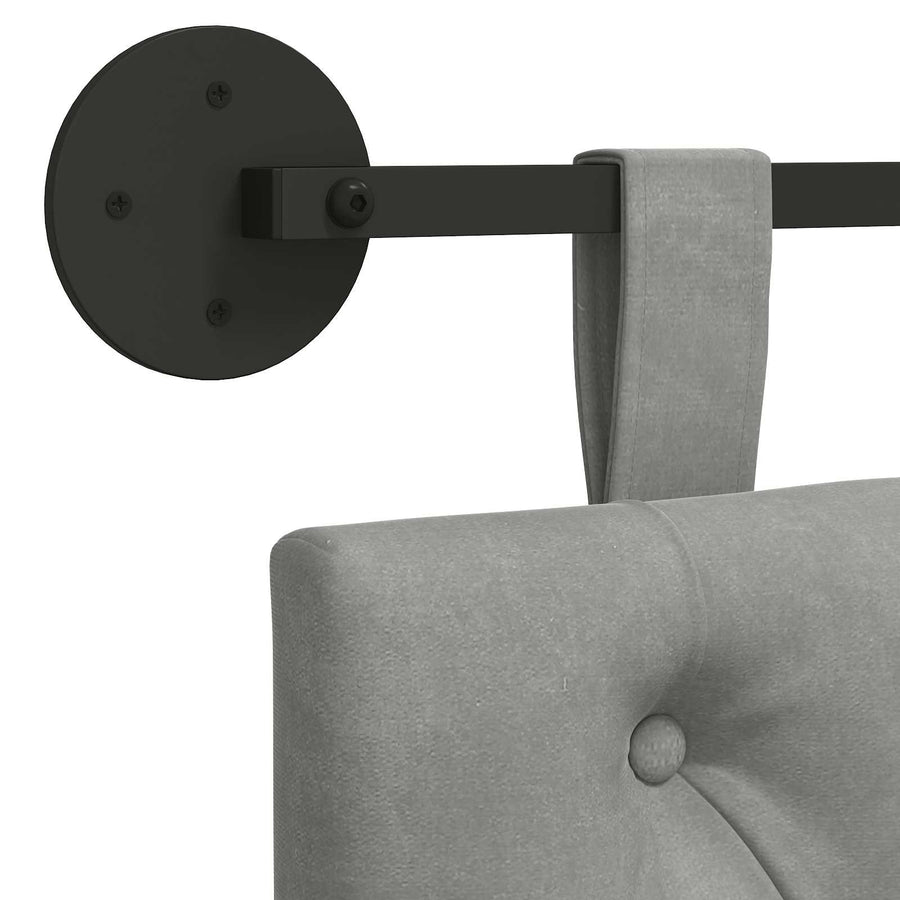 Hangend Hoofdeinde Lichtgrijs 130 x 55 x 7 cm Fluweel
