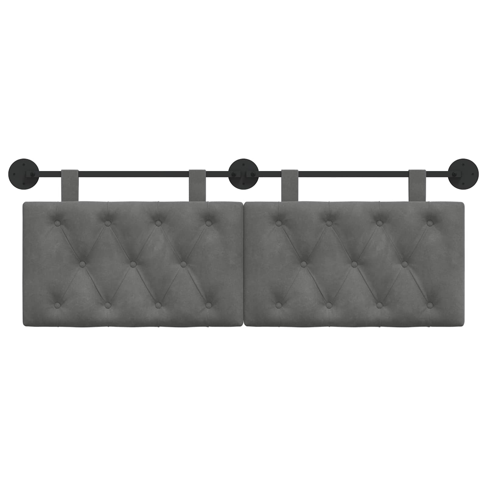 Hangend Hoofdeinde Donkergrijs 130 x 55 x 7 cm Fluweel