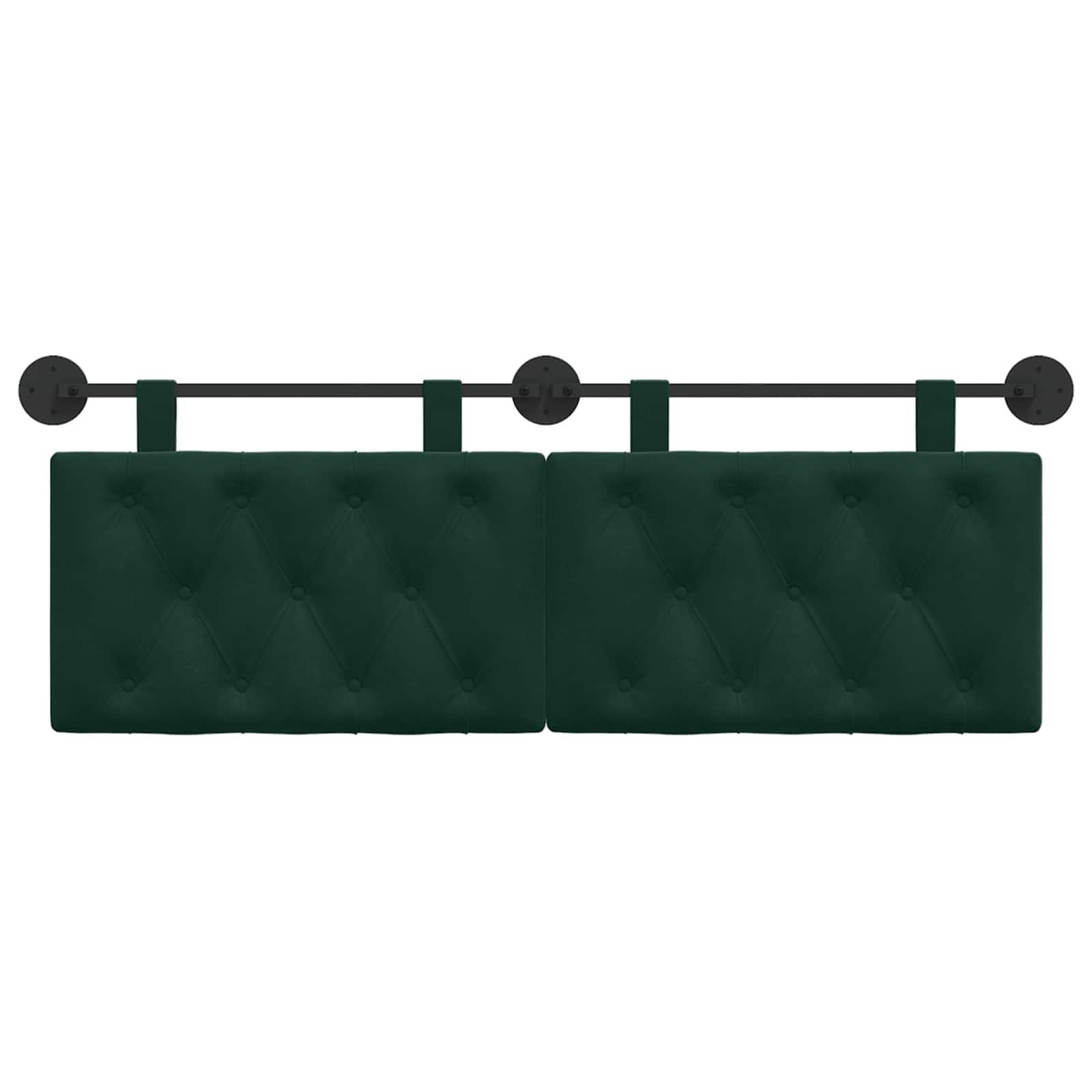 Hangend Hoofdeinde Donkergroen 130 x 55 x 7 cm Fluweel
