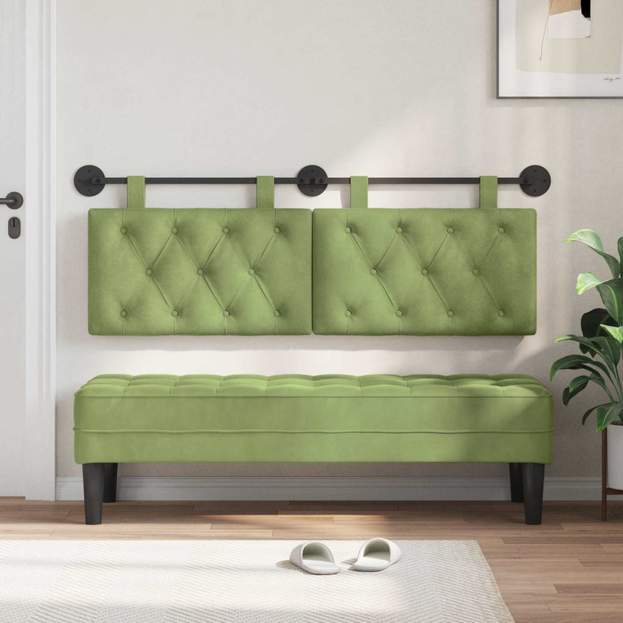 Hangend Hoofdeinde Lichtgroen 130 x 55 x 7 cm Fluweel