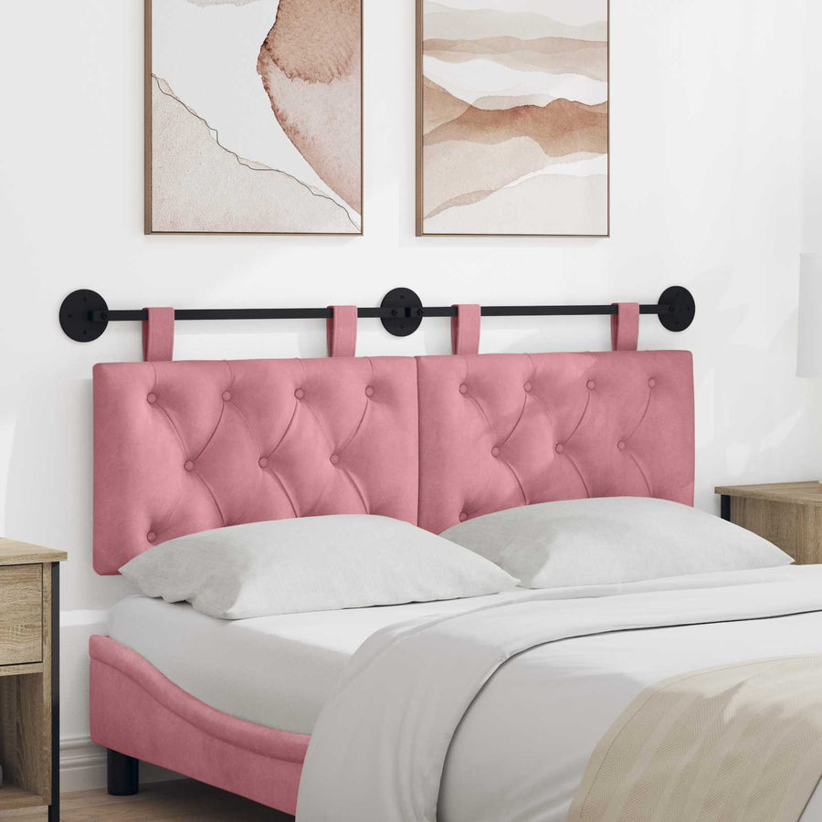 Hangend Hoofdeinde Wandgemonteerd Roze 130 x 55 x 7 cm Fluweel