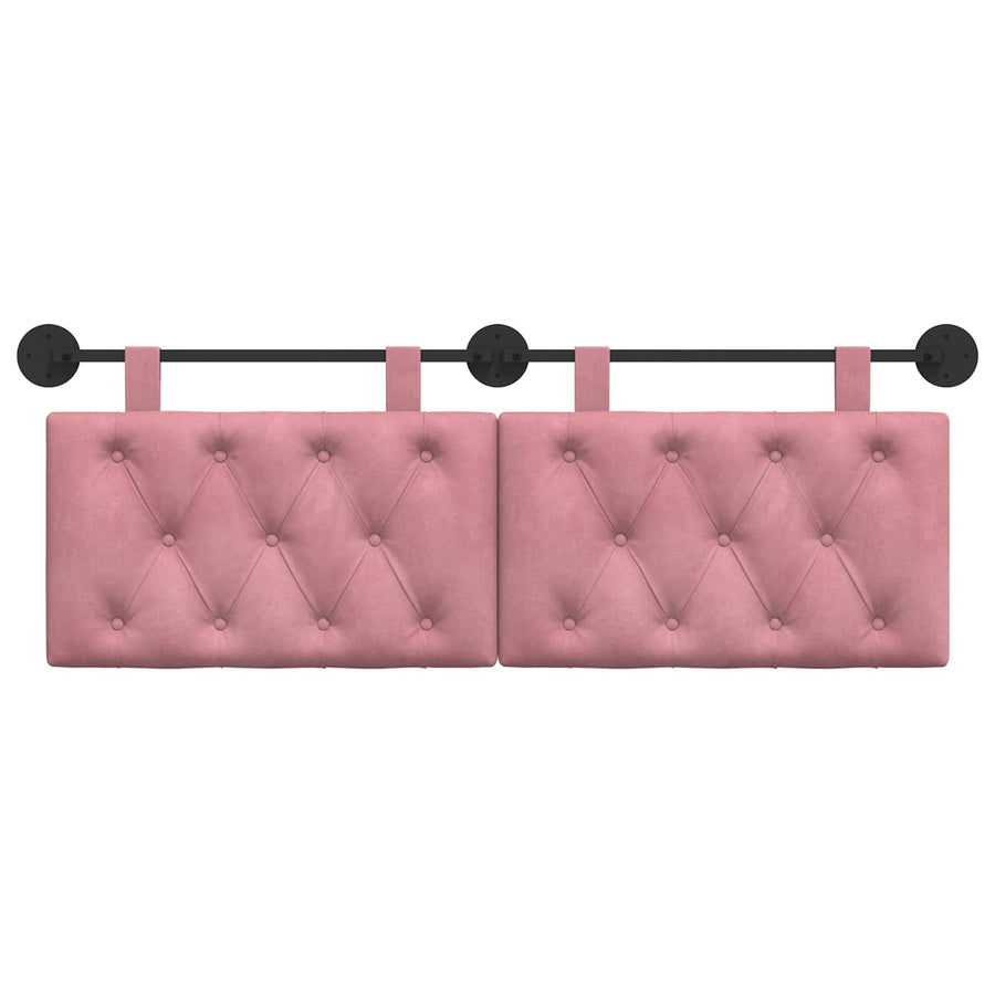 Hangend Hoofdeinde Wandgemonteerd Roze 130 x 55 x 7 cm Fluweel