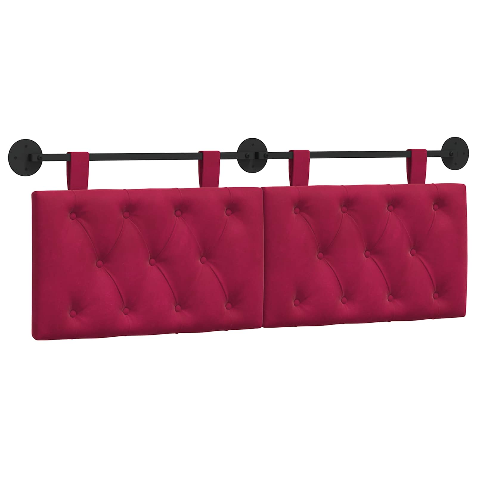 Hangend Hoofdeinde Wijnrood 130 x 55 x 7 cm Fluweel