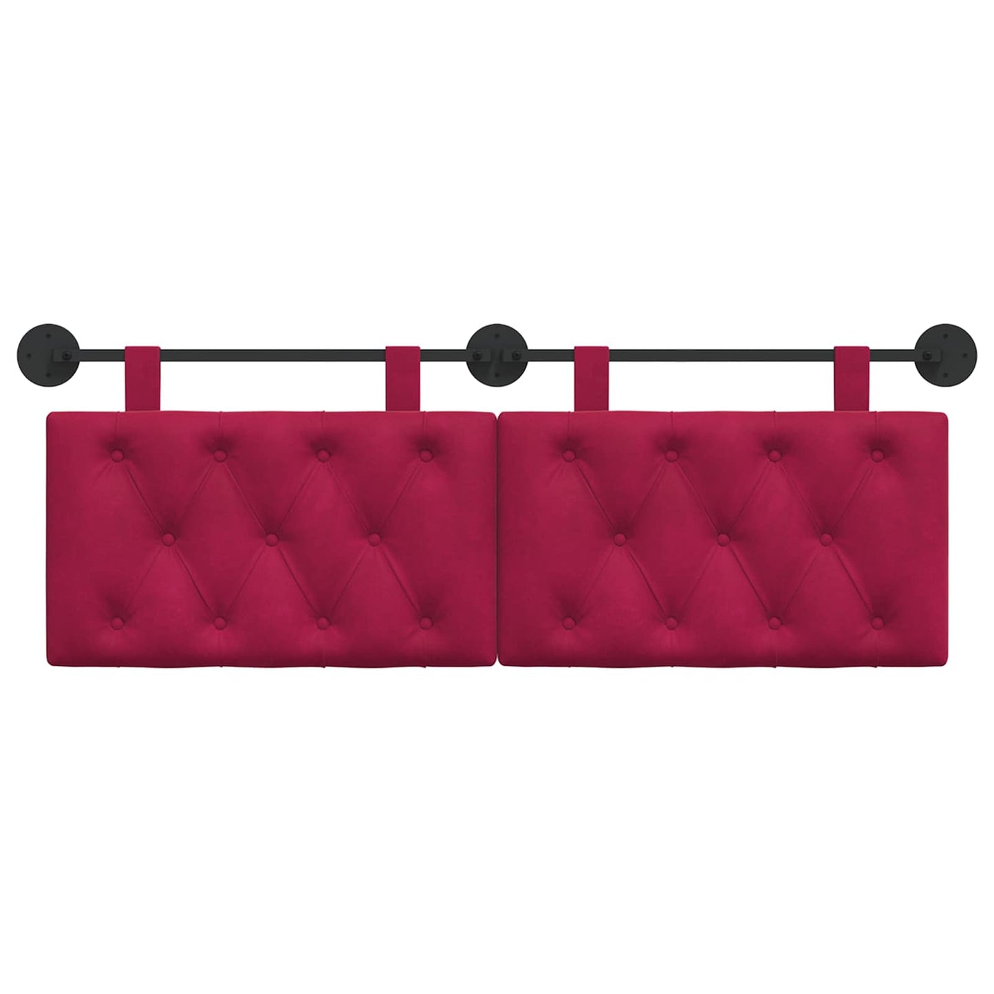 Hangend Hoofdeinde Wijnrood 130 x 55 x 7 cm Fluweel