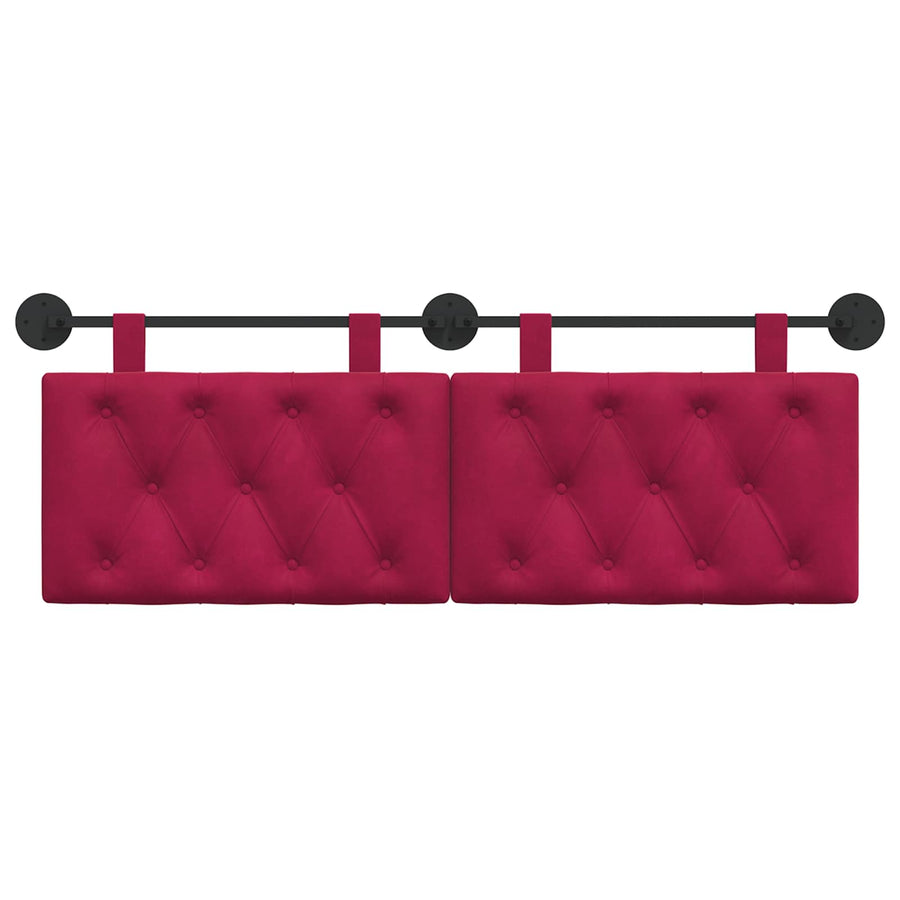 Hangend Hoofdeinde Wijnrood 130 x 55 x 7 cm Fluweel